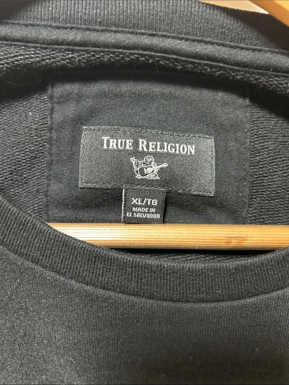 True Religion Black Crewneck Sweatshirt with Sunset Gradient 'TRUE RLGN’ Graphic